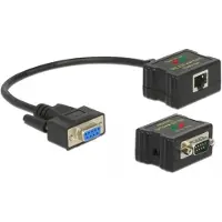 DeLOCK Extender RS-232 DB9 female RJ45 female to RS-232 DB9 male RJ45 female ESD protection 1200 m range extended temperature range