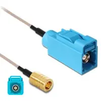 DeLOCK Fakra Z (v) - SMB (v) adapter kabel - RG316 - 50 Ohm / transparant - 5 meter