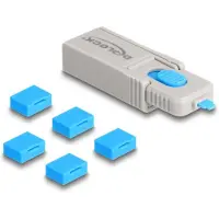 DeLOCK USB poort blokker set voor USB type A aansluiting 5 stuks + vergrendelingsgereedschap