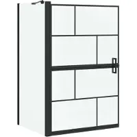vidaXL Bad Douche Scherm Zwart en Transparant 80 x 68 x 128 cm