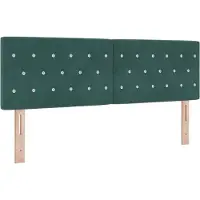 vidaXL LED Hoofdbord met hoofdeinde Donkergroen 144 cm Fluweel
