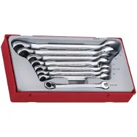Teng Tools TT6508R 8-delige Steek-/ringratelsleutelset in TC-tray - 8-19mm