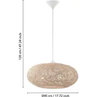 Eglo Hanglamp Campilo, dimbaar, crème / amber, Woon-/ Eetkamer, Textiel / Stof / Zijde, Modern, Hanglamp