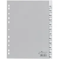 Durable Map index f A4 12 st gr PP met gelaste tabbladen
