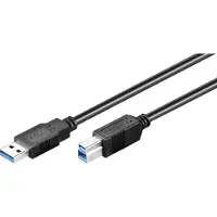 Goobay USB-A naar USB-B kabel - USB3.0 - tot 0,9A / zwart - 3 meter