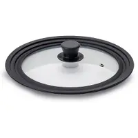 Ibili Silicone Edge Glazen Deksel Voor Koekenpan 18-20-22 Cm
