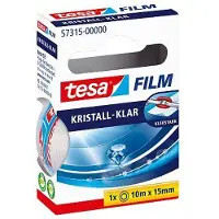 TESA Plakband tesafilm 57315 Transparant 15 mm (B) x 10 m (L) BOPP (Bi-axiaal-georiënteerde polypropeen) Geruisloos afwikkelen