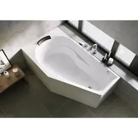 Riho Yukon Plug&Play Halfvrijstaand Hoekbad Met Douchegedeelte 160x90cm - Acryl Wit - Links - 8714148595237 - Baden - Halfvrijstaande Baden