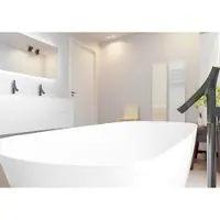 Riho Bilo Vrijstaand Bad 165x77cm - Solid Surface Mat Wit - Baden, Vrijstaande Baden - 8714148559246