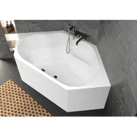 Riho Winnipeg Plug&Play Halfvrijstaand Hoekbad 145x145cm - Acryl Wit - Baden, Halfvrijstaande Baden - 8714148595213