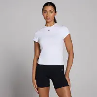 MP Basics T-shirt met nauwsluitende pasvorm en korte mouwen voor dames - Wit - XS