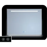 Sanicare Tutti LTD spiegel chroom met verwarming, LED lichtstrook, verlichting onder en touch bediening 85cm