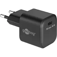 Goobay USB-C snellader | 1 poort | 45W | GaN | Power Delivery | Zwart
