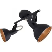 Briloner SOFT - Plafondspot – retro opbouwspot – zwart-goud – 2x E14 fitting – kantelbaar – metaal – 30.4 cm