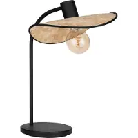 Eglo Marywell Tafellamp - E27 - 46,5 cm - Zwart/Bruin - Hout