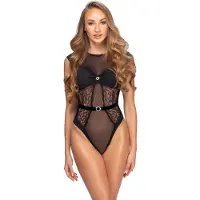 Cottelli collection - doorzichtige kanten body (zwart)