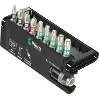 Wera Assortiment d'embouts Bit-Check, acier inoxydable, 10 outils, PH/PZ/TORX
