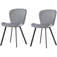 Ebuy24 2 x Lilja eetkamerstoel grijs.