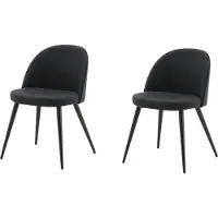 Venture Home 2 x Velvet eetkamerstoel zwart.