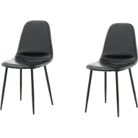 Hioshop 2 x Polar eetkamerstoel PU kunstleer zwart.