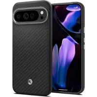 Spigen Enzo Aramid Hoesje Geschikt voor Google Pixel 9 Pro XL - Aramide Back Cover - Compatibel met MagSafe - Militaire Standaard - Matte Zwart