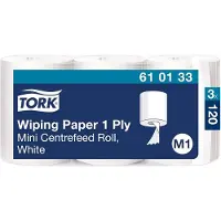 Tork Advanced Poetspapier M1 Centerfeed Wit 1-laags 610133 3 Rollen à 771 Vellen