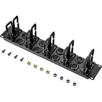 Renkforce 48,26 cm (19"³) patchpaneel met 10 draaibare kabelbeheerbeugels 2 U, Accessoires voor serverkasten, Zwart