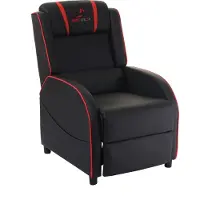 Mendler TV-fauteuil -D68, -Racer relaxfauteuil TV-fauteuil gaming fauteuil, kunstleer ~ zwart/rood