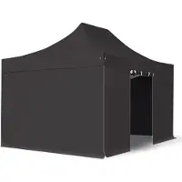 TOOLPORT 3x4,5 m Easy up partytent met zijwanden, PROFESSIONAL alu 40mm, zwart