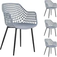 Idimex Tuinstoelen LUCIA, set van 4, van kunststof - lichtgrijs