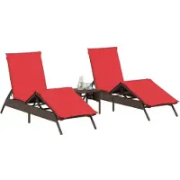 vidaXL Ligstoelen 2 st met tafel poly rattan bruin (alleen VS)