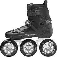 Roces Ego TIF 3x110 Skeelers Volwassenen – 3 Wielen 110mm – Speed Skates / Inline Skates – Zwart Zilver – Maat 45
