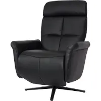 Mendler Relaxfauteuil HWC-L10, design fauteuil, tv-fauteuil, ligfauteuil, met ligfunctie, draaibaar, zwart