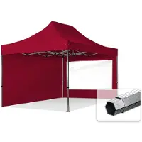 TOOLPORT 3x4,5 m Easy up partytent PROFESSIONAL alu 40mm met zijwanden (panorama), rood