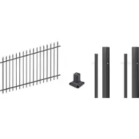 Alberts 511647 Zaunuss-Set Chaussee Wellengittertor -S Maschenverst.mattswzaun, Set Chaussee,verst.mattsw,zA1000, mat zwart z, , Torpfosten-zA: 74 mm, Zaunhöhe: 10 cm