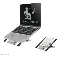 NeoMounts NSLS100 laptop- of tablet standaard - 10-22" - universeel - 6 hoogteposities - opvouwbaar en lichtgewicht ontwerp geschikt voor hybride werk - Incl. opberghoes - zilver
