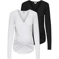 ONLY Maternity Blouse 'OLMJoy' zwart / wit