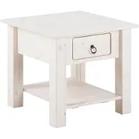 Loft 24 Ines Salontafel met 1 Lade - Massief Grenenhout - Landelijke Stijl- Wit Grenen