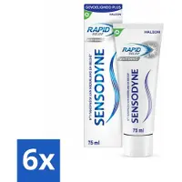 Sensodyne 6 x - Tandpasta - Rapid Relief Whitening - Snelle Gevoeligheidsverlichting - 75 ml - Gevoelige Tanden - Tandpasta - Snelle Verlichting - Tandbleaching - Wittere Tanden