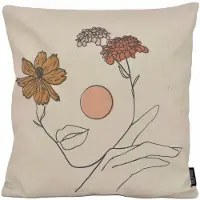 Gek op kussens! Sierkussen face flower outdoor | 45 x 45 cm | katoen/polyester