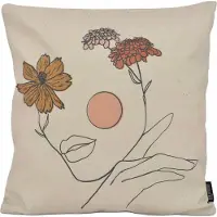 Gek op kussens! Sierkussen face flower outdoor | 45 x 45 cm | katoen/polyester