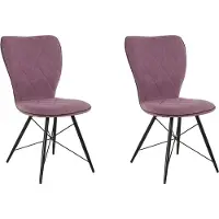Loft 24 Viola-Eetkamerstoel - 2 Pack - Paars Fluweel
