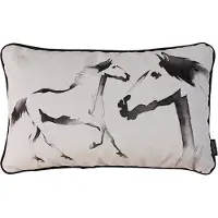 Gek op kussens! Sierkussen velvet two horses | 30 x 50 cm | velvet/polyester