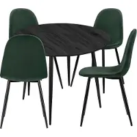 Notio Living Monza-Ronde Eetset - 100 cm - Groen/Zwart