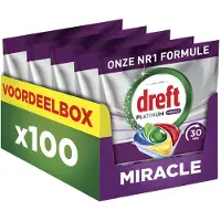 Dreft Platinum Miracle All-In-One - 30 Minute Miracle Vaatwastabletten - Citroen - 100 stuks