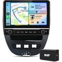 Hexinex 10.1" autoradio Geschikt voor Peugeot 107, Toyota Aygo, Citroën C1 (2005-2014) - Draadloos CarPlay, Android Auto,Android15, DAB, multimediaspeler, Mechanische knoppen, 2GB+64GB