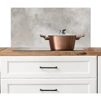 KitchenYeah Spatscherm keuken 80x40 cm - Kookplaat achterwand Beton - Grijs - Muurbeschermer - Spatwand fornuis - Hoogwaardig aluminium