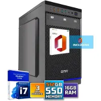 GMR Intel Ultra Compleet Desktop PC | Intel Core i7 | 16 GB RAM | 512GB SSD M.2 | DVD+RW | Windows 11 Pro | Business Office Multimedia Computer | Inclusief Microsoft Office!