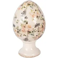Clayre & Eef Decoratie Beeld Ei Ø 17x28 cm Beige Keramiek