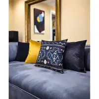 Gek op kussens! Sierkussen croco blauw | 45 x 45 cm | pu leder